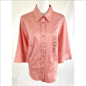 NWT LANE BRYANT 3/4 Sleeve Button Down Blouse